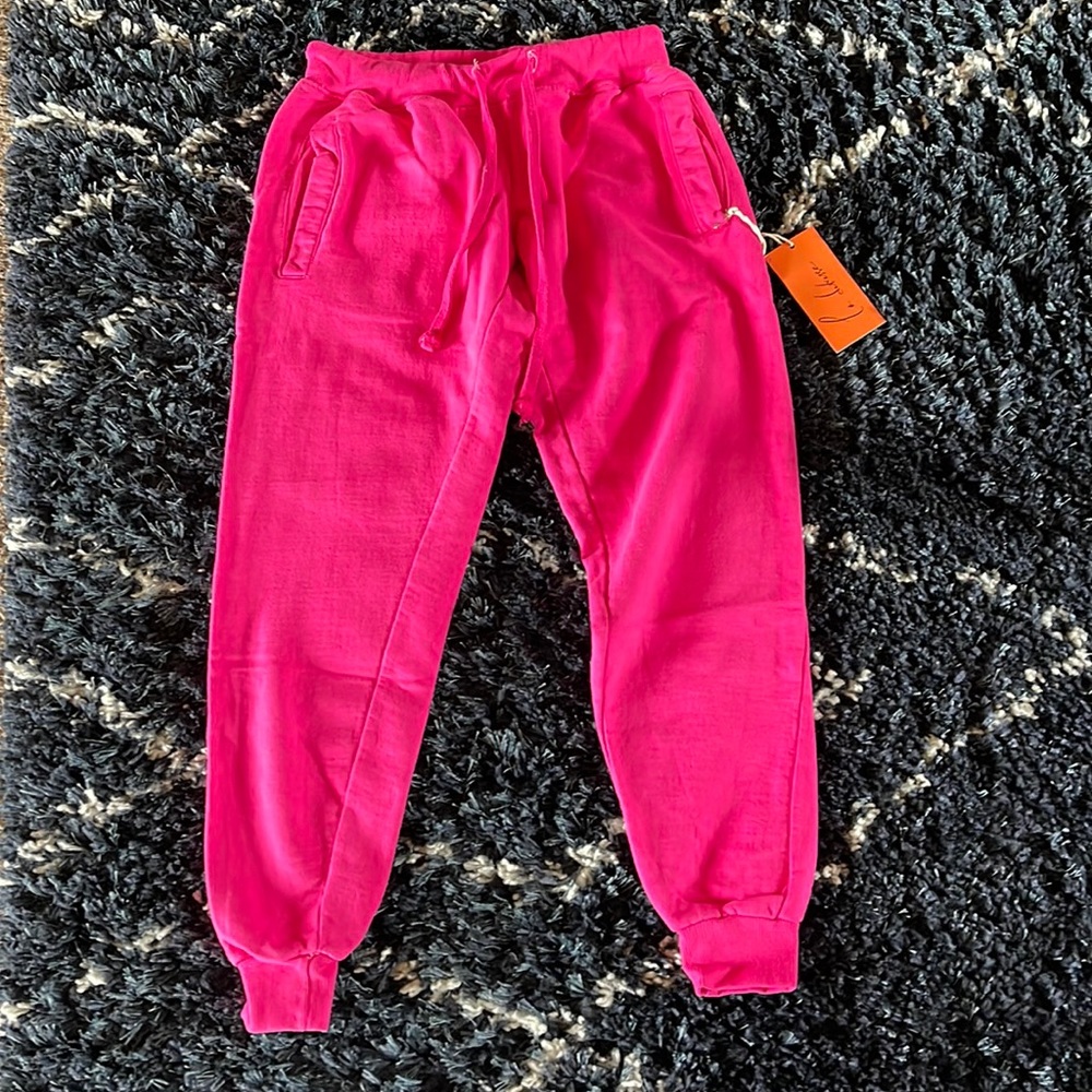 La Detresse Women's Jogger Sweatpants Pink Cookies oversized size XS